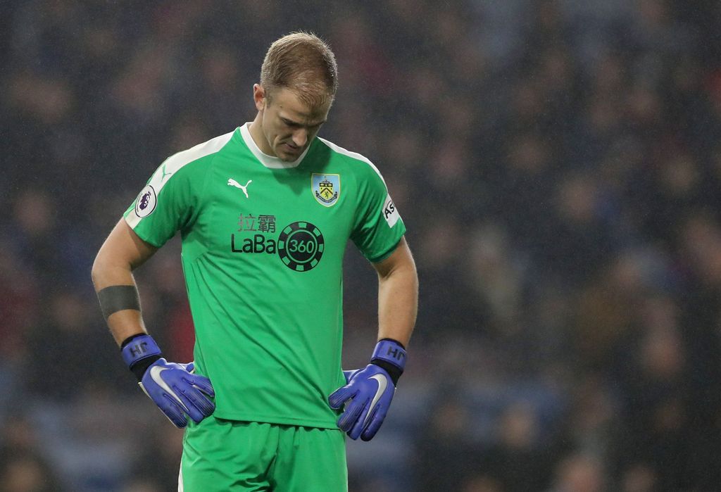 Soccer Football - Premier League - Burnley v Liverpool - Turf Moor, Burnley, Britain - December 5, 2018  Burnley's Joe Hart reacts                 REUTERS/Scott Heppell  EDITORIAL USE ONLY. No use with unauthorized audio, video, data, fixture lists, club/league logos or 