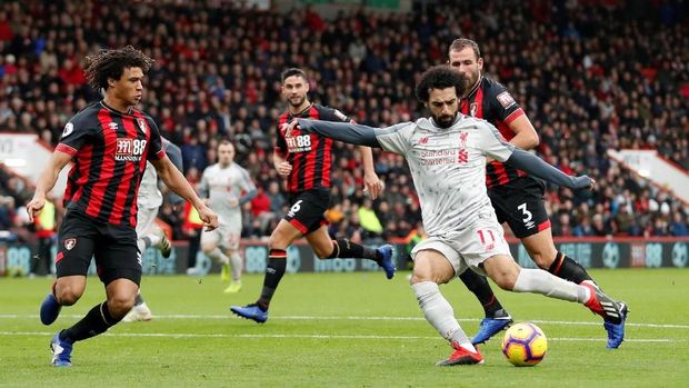Mohamed Salah jadi bintang kemenangan Liverpool di markas Bournemouth.
