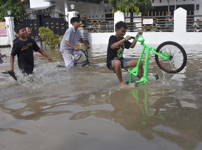 Banjir Rendam Perumahan Pura Demak Denpasar