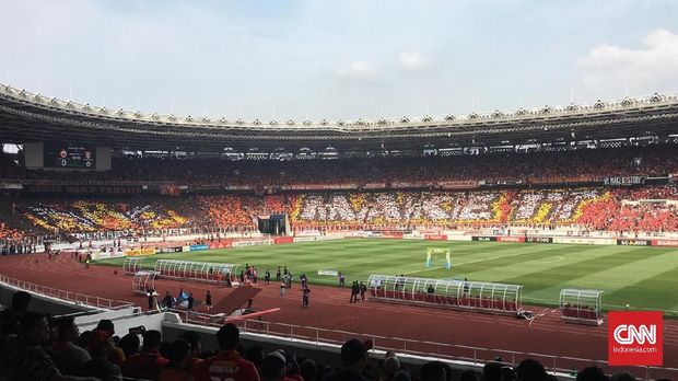 Persija unggul 1-0 atas Mitra Kukar di SUGBK. (