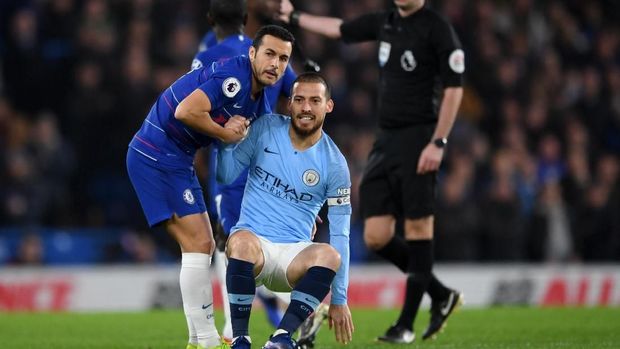 Pedro dan David Silva, duo Spanyol pada laga Chelsea vs Man City