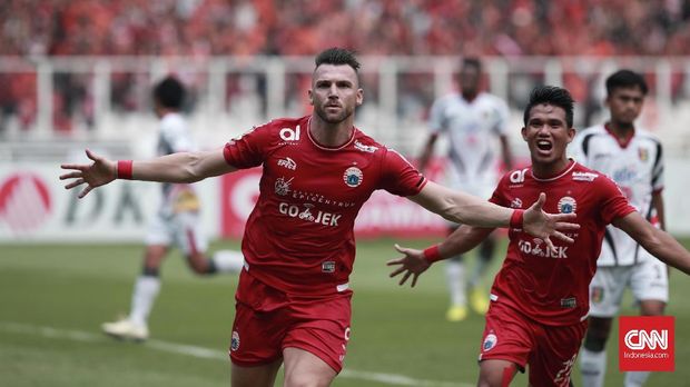 Persija juara Liga 1 2018 berkat dua gol Marko Simic. (