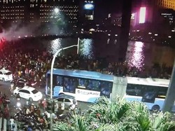 Jakmania Berpesta di Bundaran HI, Arus Lalin Macet Parah