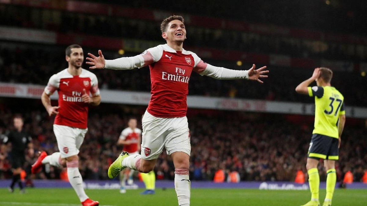 Pemain Arsenal, Lucas Torreira. (Foto: Peter Cziborra/Reuters)