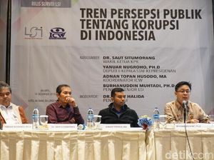 Survei LSI: Mayoritas Masyarakat Nilai Korupsi di Indonesia Naik