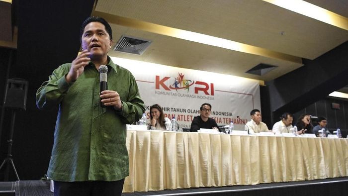 Erick Thohir jadi salah satu kandidat Ketum PSSI yg baru (Hafidz Mubarak A/Antara) Erick Thohir jadi salah satu kandidat Ketum PSSI yg baru (Hafidz Mubarak A/Antara)