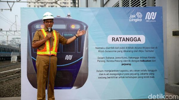 Sah! Anies Resmikan Kereta MRT Fase I dengan Nama Ratangga