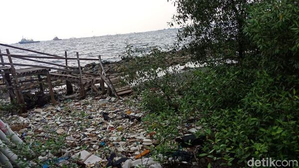 Foto: Sampah Menghampar di Pantai Marunda