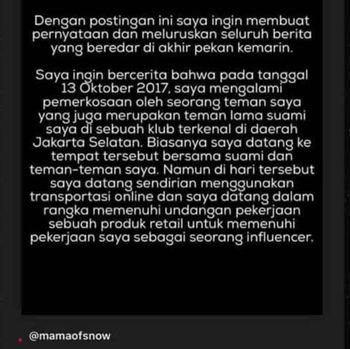 Pengakuan Tara Amelz tentang pemerkosaan yang dialaminya.