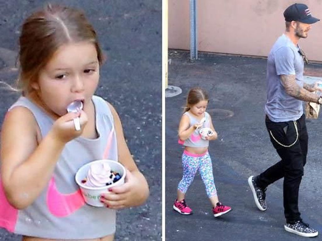 Harper, Anak Cantik David Beckham yang Doyan Es Krim