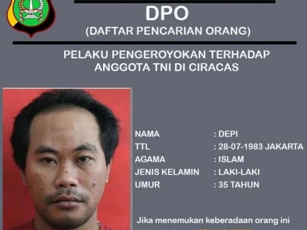 Ini Tampang Depi, Buron Pengeroyok Anggota TNI di Ciracas Ini Tampang Depi, Buron Pengeroyok Anggota TNI di Ciracas