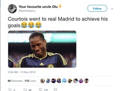 Legenda Chelsea, Didier Drogba, sampai mengejek dalam bentuk meme ini. (Foto: Internet/Twitter)