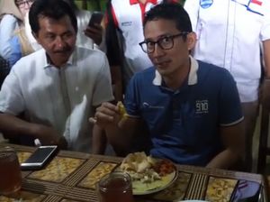 Habis Lari 10 KM, Sandiaga Uno Sarapan Lontong Opor di Cilacap