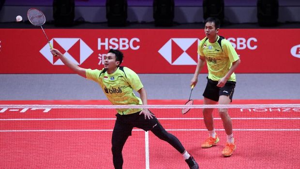 Ahsan/Hendra mengubah skor untuk Indonesia jadi 2-0 atas Filipina.