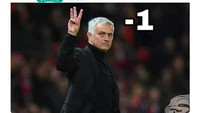 Mourinho diejek sudah tahu bahwa timnya akan kalah 1-3 dari Liverpool di Anfield. (Foto: Twitter)