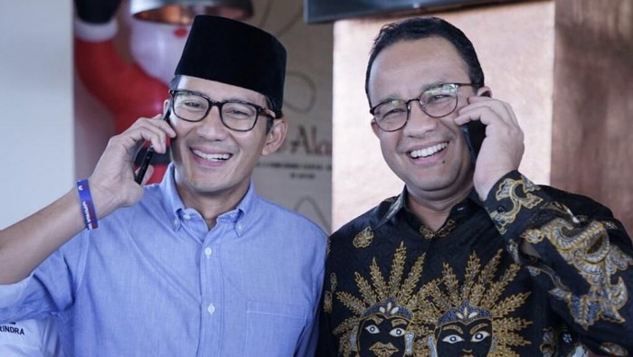 Sandiaga Uno bersama Anies Baswedan (Dok. Twitter Sandiaga Uno)