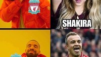Sadio Mane menyumbang satu gol untuk Liverpool. Dua gol Xherdan Shaqiri, bukan Shakira. (Foto: Instagram)