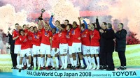 Manchester United juara pada 2008. The Red Devils mengalahkan LDU Quito di final. (Foto: Koichi Kamoshida/Getty Images)