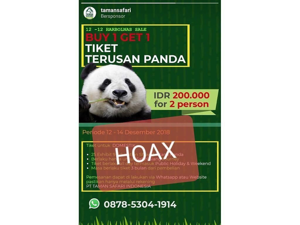 Taman Safari Bogor Kecam Hoax Promo Tiket Istana Panda! Taman Safari Bogor Kecam Hoax Promo Tiket Istana Panda!