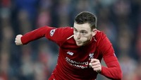 Andrew Robertson tampil menonjol di sisi kiri Liverpool. Bek asal Skotlandia ini bikin 11 assist di Premier League musim ini dan ada di posisi lima. (Foto: Carl Recine/Reuters)