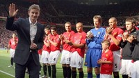 Selama 11 tahun memperkuat MU, Solskjaer mengoleksi enam gelar Premier League, dua Piala FA, dan sekali Liga Champions. Solskjaer menjadi bagian penting dari era keemasan MU saat memenangi treble di 1999. Legenda. Foto: Andrew Yates/ AFP Photo