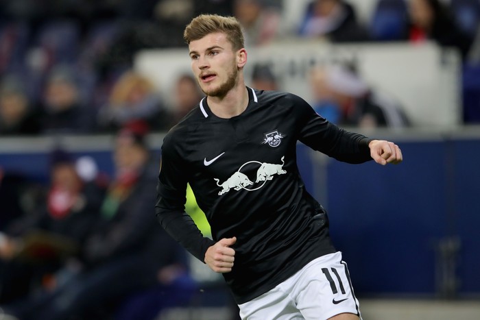 SALZBURG, AUSTRIA - NOVEMBER 29:  Timo Werner of Leipzig runs with the ball during the UEFA Europa League Group B match between RB Salzburg and RB Leipzig at  on November 29, 2018 in Salzburg, Austria.  (Photo by Alexander Hassenstein/Getty Images)