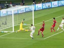 Bale melesakkan gol pembuka di menit ke-44. Gol itu tercipta setelah meneruskan umpan dari Marcelo. (Foto: Ahmed Jadallah/Reuters)
