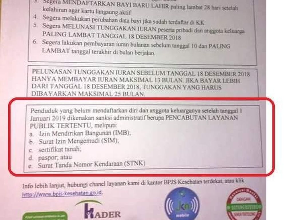 Nunggak Bayar BPJS Tak Bisa Urus SIM-STNK, Hoax atau Beneran? Nunggak Bayar BPJS Tak Bisa Urus SIM-STNK, Hoax atau Beneran?