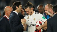 Pelatih Santiago Solari memuji Bale selepas laga. Pria asal Wales itu dianggap luar biasa. (Foto: Andrew Boyers/Reuters)