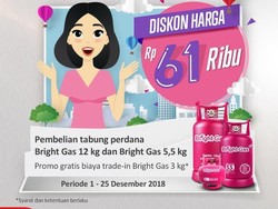 Dalam Rangka HUT Pertamina, Diskon Harga Bright Gas Rp 61 Ribu