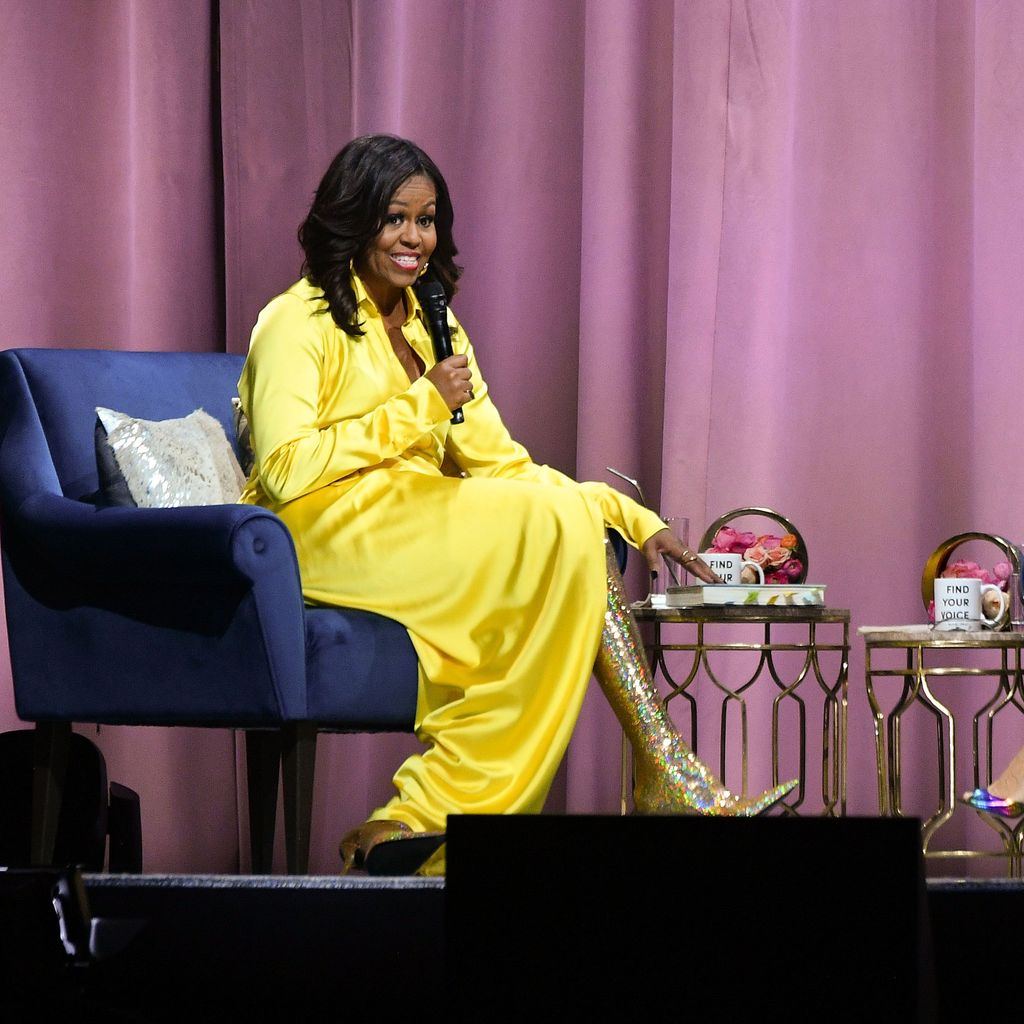 NEW YORK, NEW YORK - DECEMBER 19:  Former first lady Michelle Obama discusses her book 