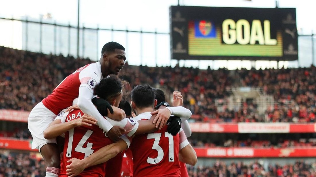 Arsenal menang 3-1 atas Burnley lewat dua gol Pierre-Emerick Aubameyang (David Klein/REUTERS)