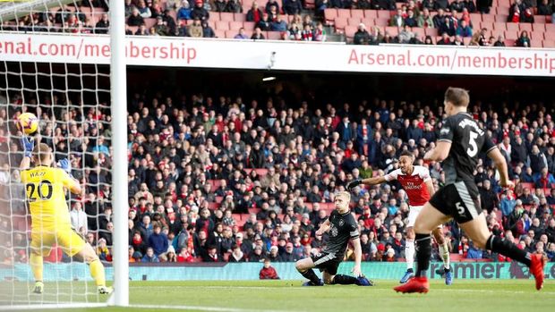 Hasil Arsenal Vs Burnley: Aubameyang Dua Gol, The Gunners Menang 3-1