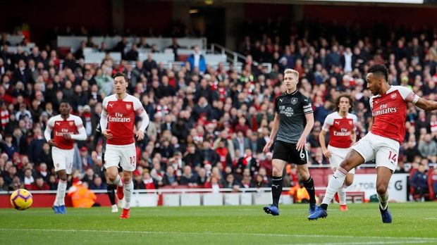 Hasil Arsenal Vs Burnley: Aubameyang Dua Gol, The Gunners Menang 3-1