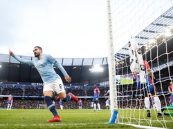 Asa datang untuk City pada menit ke-27. Gelandang Ilkay Guendogan merobek gawang Palace dan memberi keunggulan 1-0 untuk tuan rumah. (Foto: Carl Recine/Reuters)