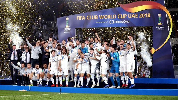 Real Madrid juara Piala Dunia Antarklub 2018, yang ketiga beruntun. (Foto: Francois Nel/Getty Images) Real Madrid juara Piala Dunia Antarklub 2018, yang ketiga beruntun. (Foto: Francois Nel/Getty Images)