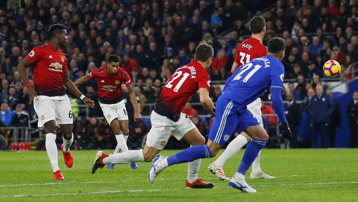 Manchester United unggul 3-1 atas Cardiff City di babak pertama. (Foto: Craig Brough/ Action Images via Reuters)