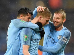 De Bruyne bisa mencetak gol pada menit ke-85. Skor menjadi 2-3, City masih tertinggal dari Palace. (Foto: Clive Mason/Getty Images)