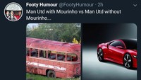 Solskjaer menyulap bus tua MU menjadi mobil sport. Begitu ibaratnya. (Foto: Twitter @FootyHumour)