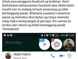 Dihack, Akun FB Wabup Bantul Disalahgunakan untuk Minta Uang