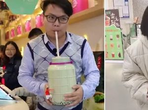 Lagi Tren! Minum Bubble Tea di Botol Jumbo dan Galon Mini