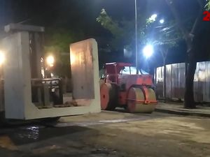 Sudah Tersambung, Jalan Gubeng Mulai Diaspal Sudah Tersambung, Jalan Gubeng Mulai Diaspal
