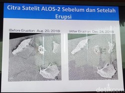Penampakan Runtuhan Lereng Gunung Anak Krakatau yang Sebabkan Tsunami