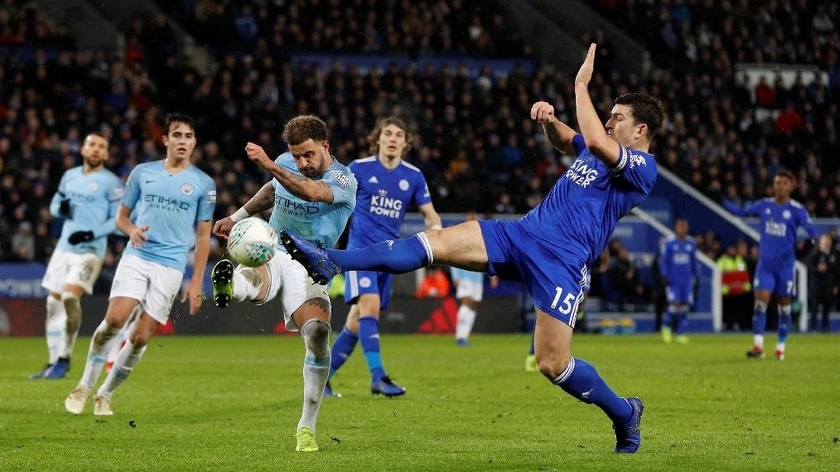 Manchester City saat melawan Leicester City di Liga Inggris. (Foto: Darren Staples/Reuters)
