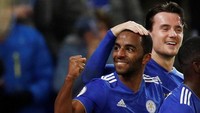 Ricardo Pereira merayakan golnya. REUTERS/Darren Staples.