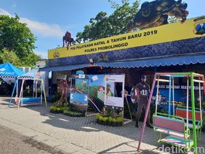 Hore, Ada Bus Tayo dan Tokoh Kartun di Pos Pam Polres Probolinggo