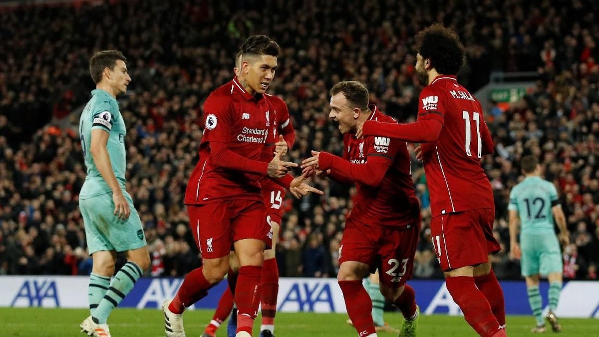 Liverpool menutup tahun dengan kemenangan telak 5-1 atas Arsenal. (Foto: Phil Noble/Reuters)