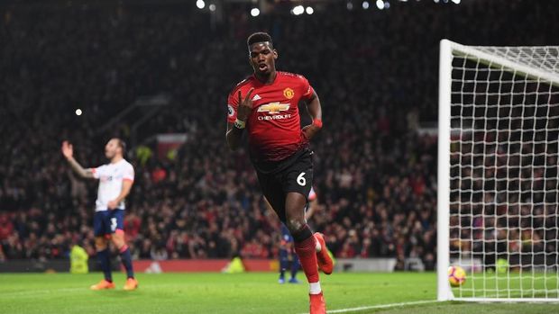 Paul Pogba jadi bintang kemenangan Manchester United atas Bournemouth. Dia mencetak dua gol dan satu assit 