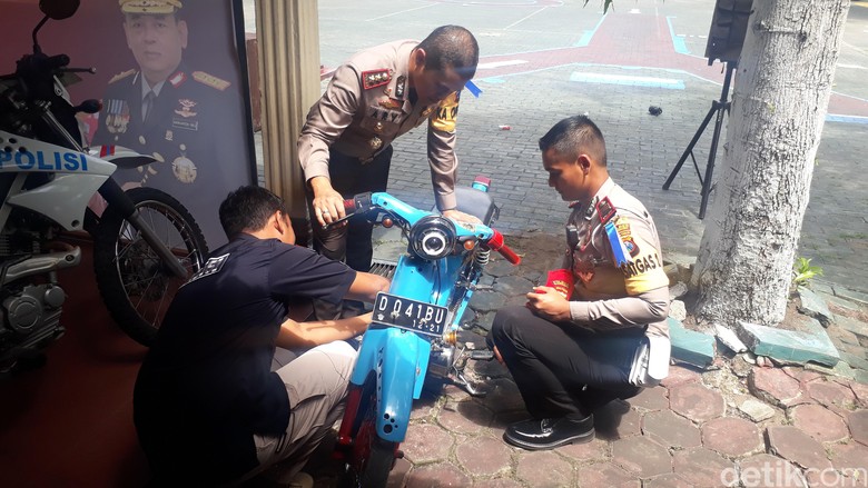 Motor yang Diamankan Polres Bojonegoro. Foto: Ainur Rofiq