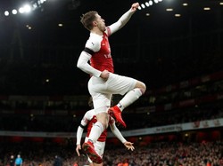 Ramsey membawa perubahan saat masuk menggantikan Lacazette. Peran vitalnya kian terbukti usai menyumbang gol ketiga timnya. (Foto: John Sibley/Reuters)